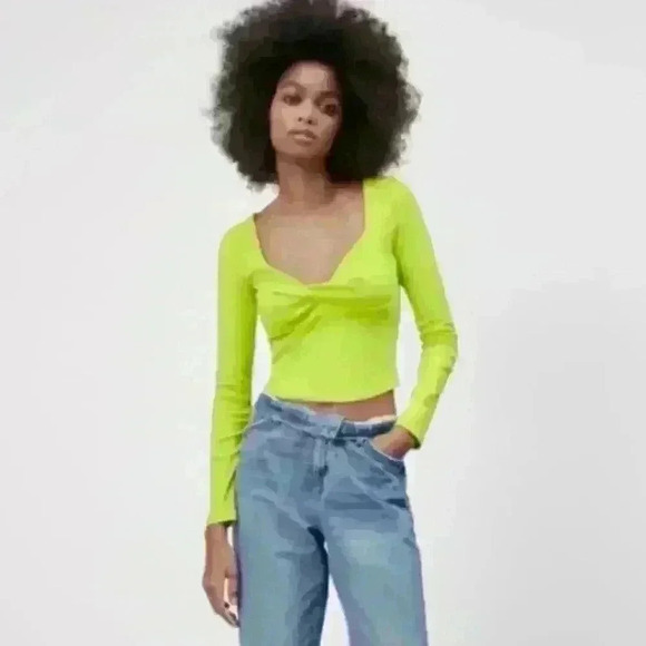 Zara Neon Crop Top - Picture 1 of 5